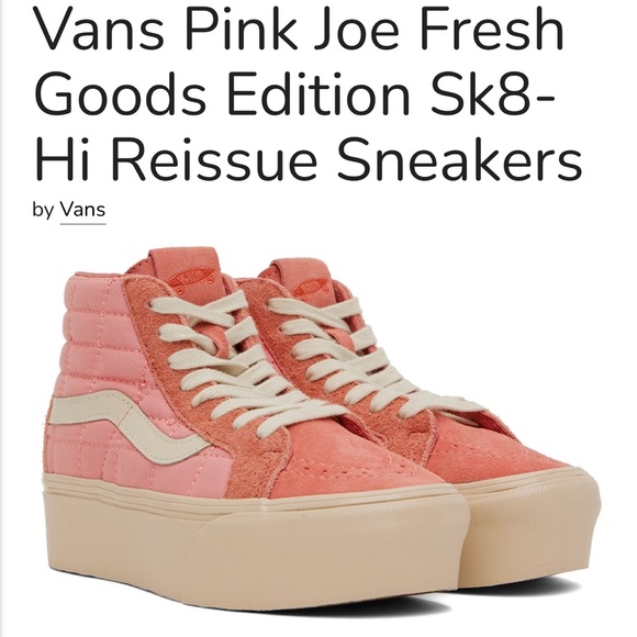Vans Other - Vans Pink Joe Fresh Goods Edition Sk8